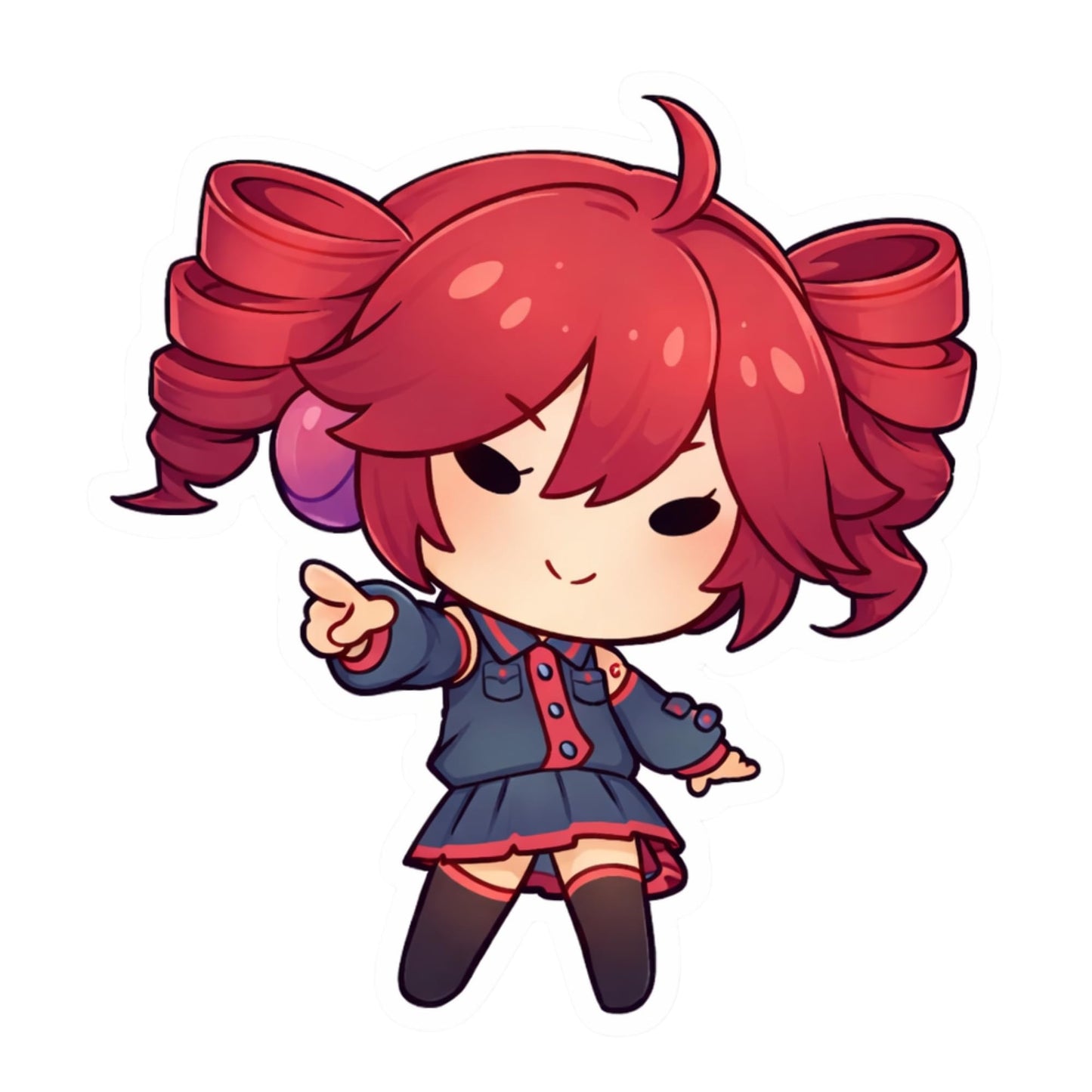 Kasane Teto Chibi Anime Sticker – 3 Inch 3 Pack Cute Red Hair Character Decals