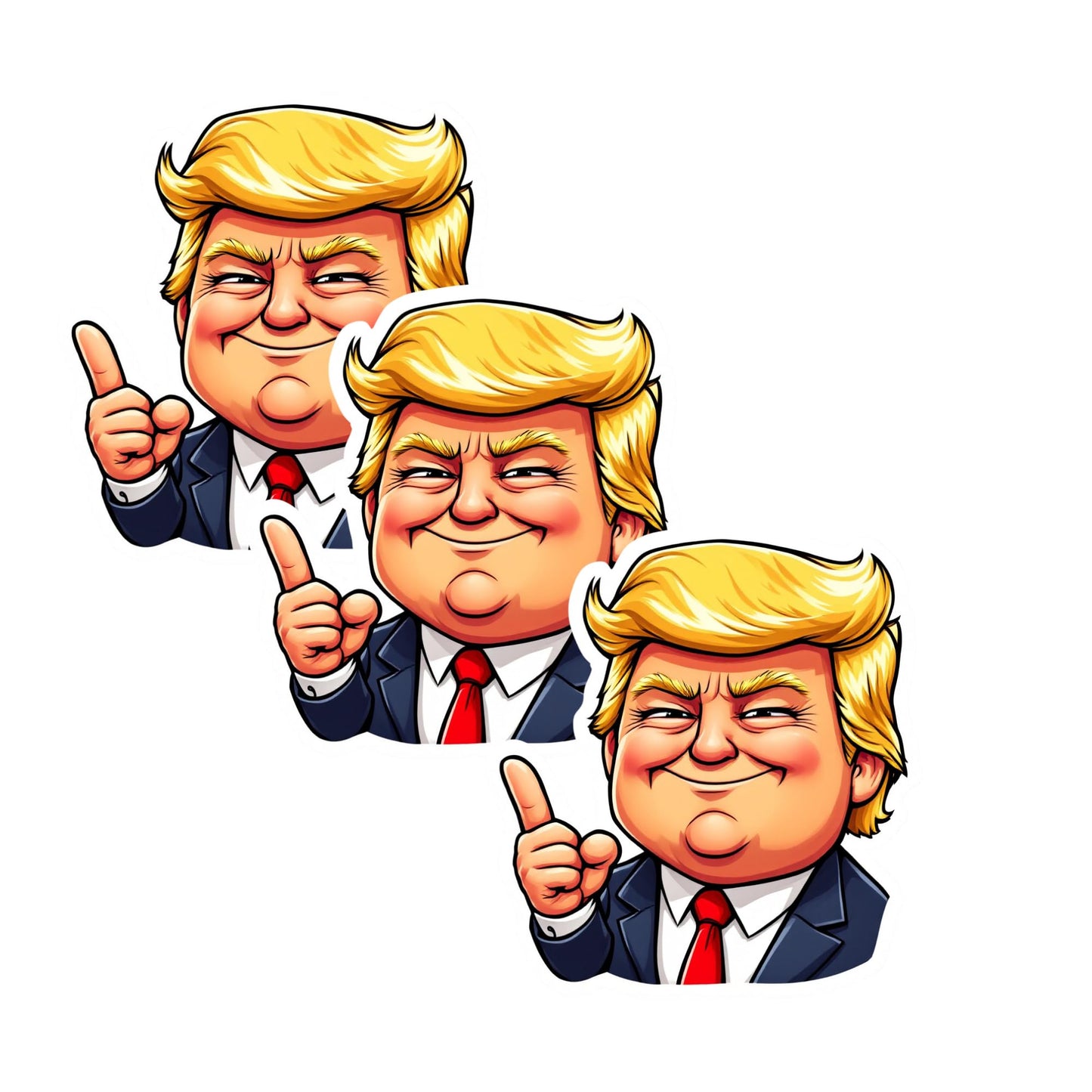 Kawaii Trump Sticker 3-Pack - 3" x 2.25"