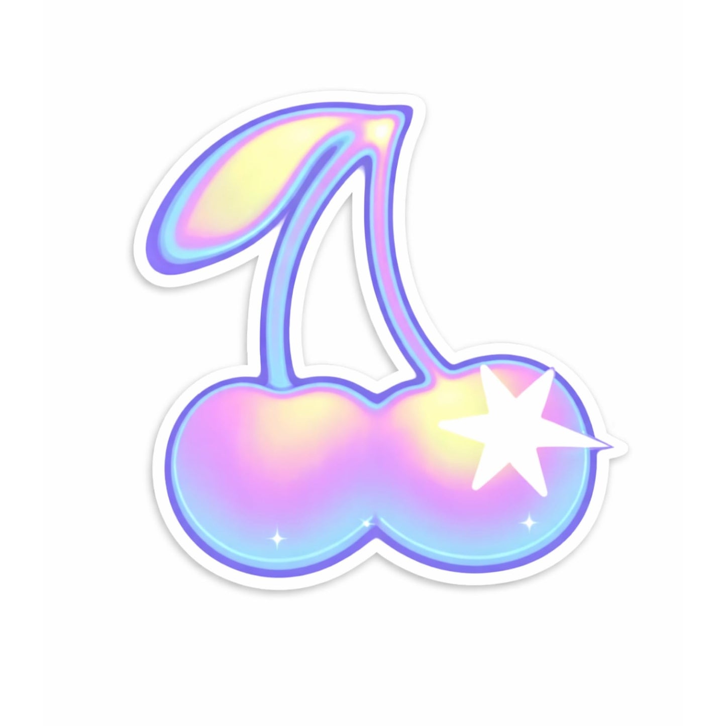 Glossy Iridescent Sticker Pack 6 Count 3 Inch Aesthetic Vinyl Stickers Colorful Gradient Decals for Laptop Water Bottle Journal