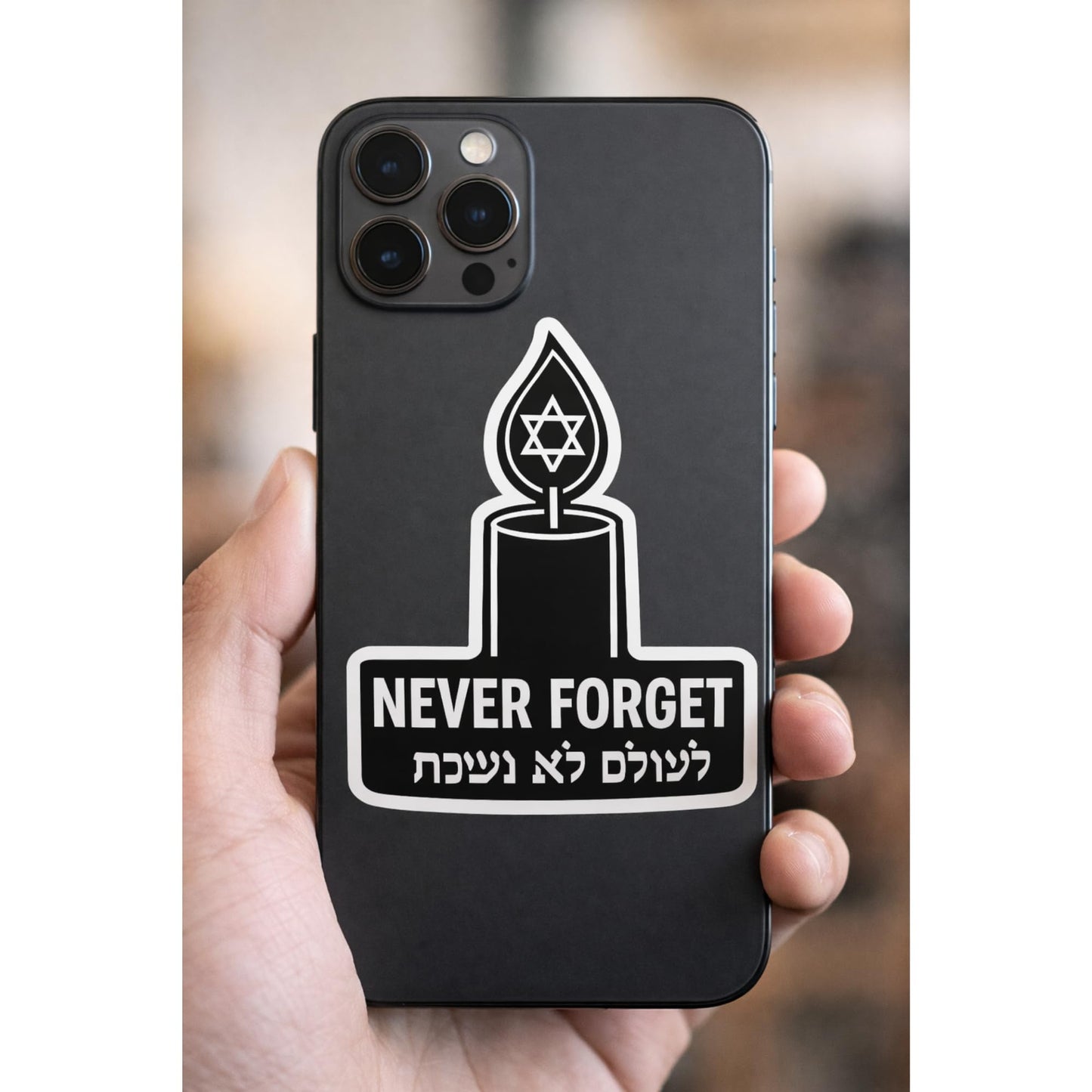 Never Forget Memorial Candle Decals, 3 Inch Vinyl Stickers, Waterproof Outdoor Memorial Sticker, 3 Pack
