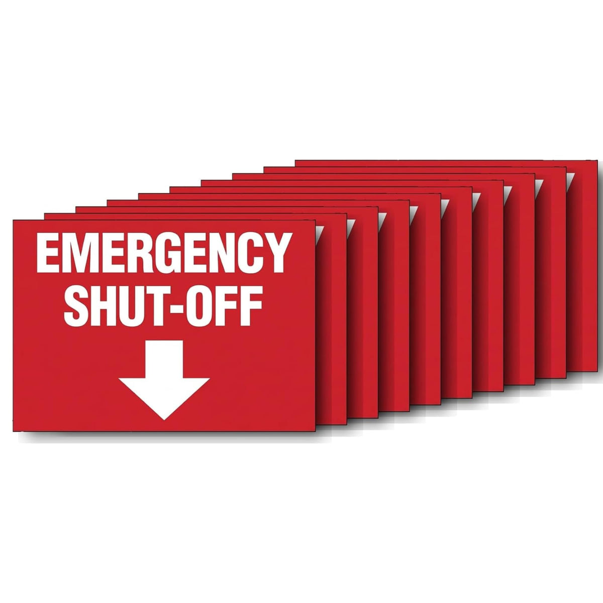 Emergency Shut-Off Sticker | Safety Decal | Warning Sign | Industrial Equipment Label | Red Shutdown Marker | Choose Regular Vinyl or Premium Cast Vinyl (10, 6 Inch, Regular Vinyl)