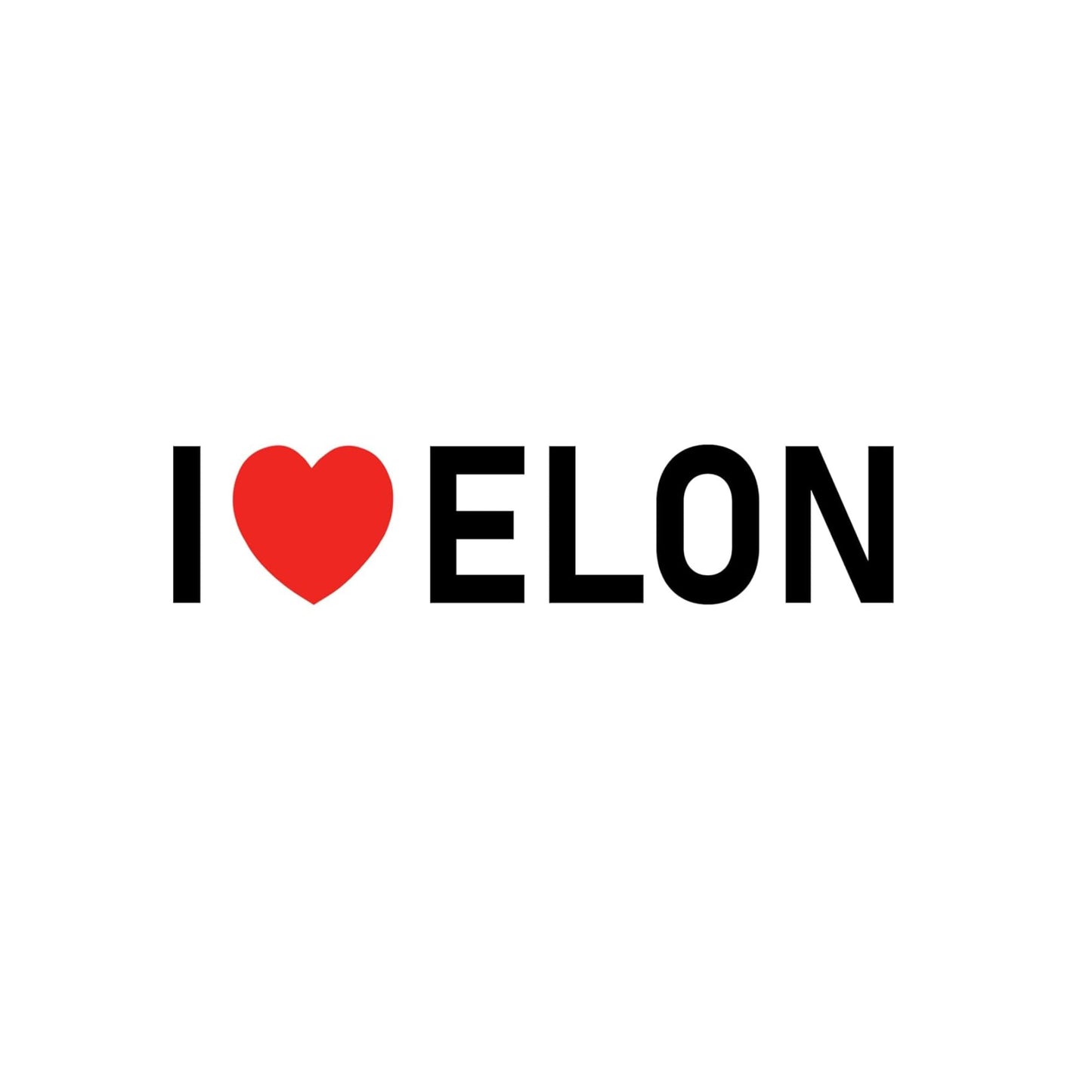 I Love Elon Vinyl Sticker, 3x9 Inches, Black and Red by RockPaperStikrz
