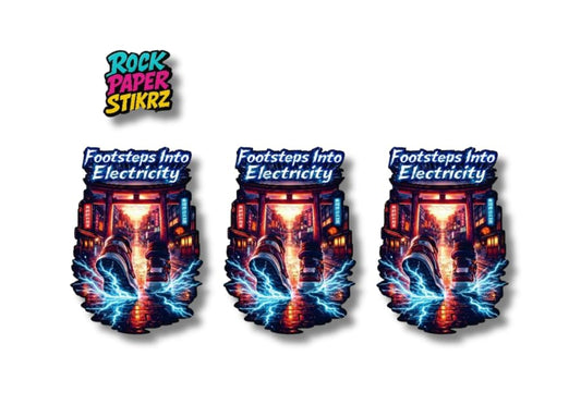 Japan Turning Footsteps Into Electricity Sticker 3 Pack 3 Inch Waterproof Vinyl Decals Tokyo Street Energy Art RockPaperStikrz