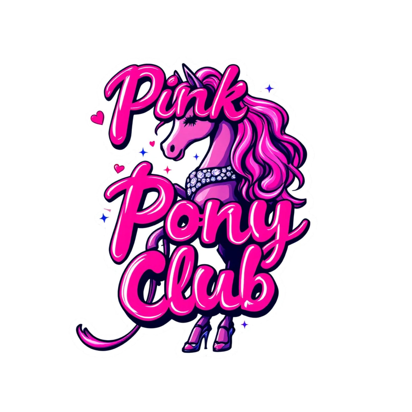 Pink Pony Club Sassy Strut Unicorn Sticker – Rhinestone Sparkle Look