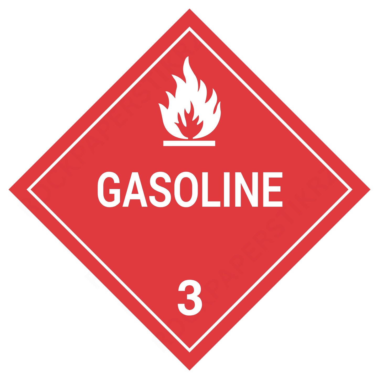 Gasoline Class 3 Flammable Liquid Placard – 10.75” Hazard Warning Label – Red Diamond Safety Sticker for Trucks, Fuel Transport, Warehouses & Industrial Use – Cast Vinyl with UV Overlaminate