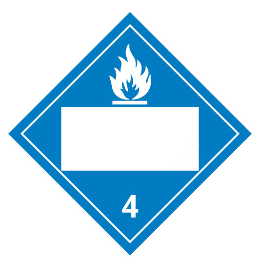 Dangerous When Wet Class 4 Placard (Blank Panel) – 10.75” Hazard Warning Label – Blue Diamond Safety Sticker for Transport & Warehouse Use – Industrial Grade Cast Vinyl with UV Overlaminate