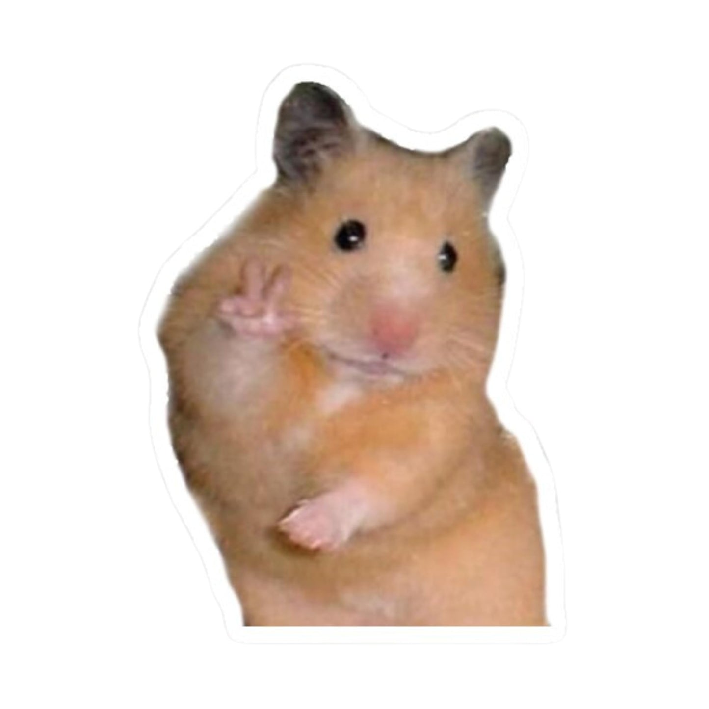 Peace Hamster Meme Stickers, 3 inch, Die-Cut Vinyl, 3 Pack