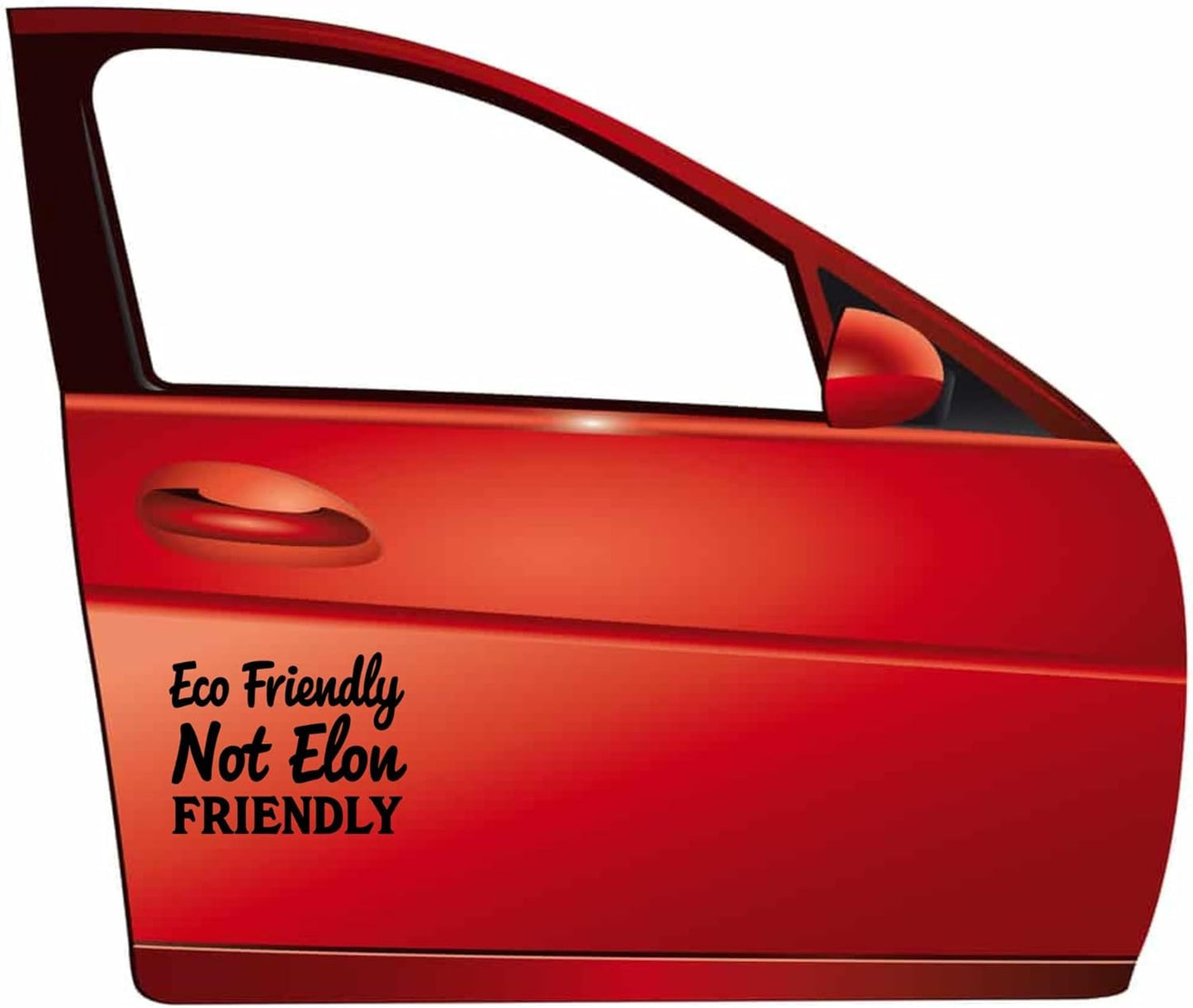 Eco Friendly Not Elon Friendly Vinyl Decal, Black Matte Finish, Anti Elon Car Window Decal Or Bumper Sticker and More! 5.5 x 4.2 inches