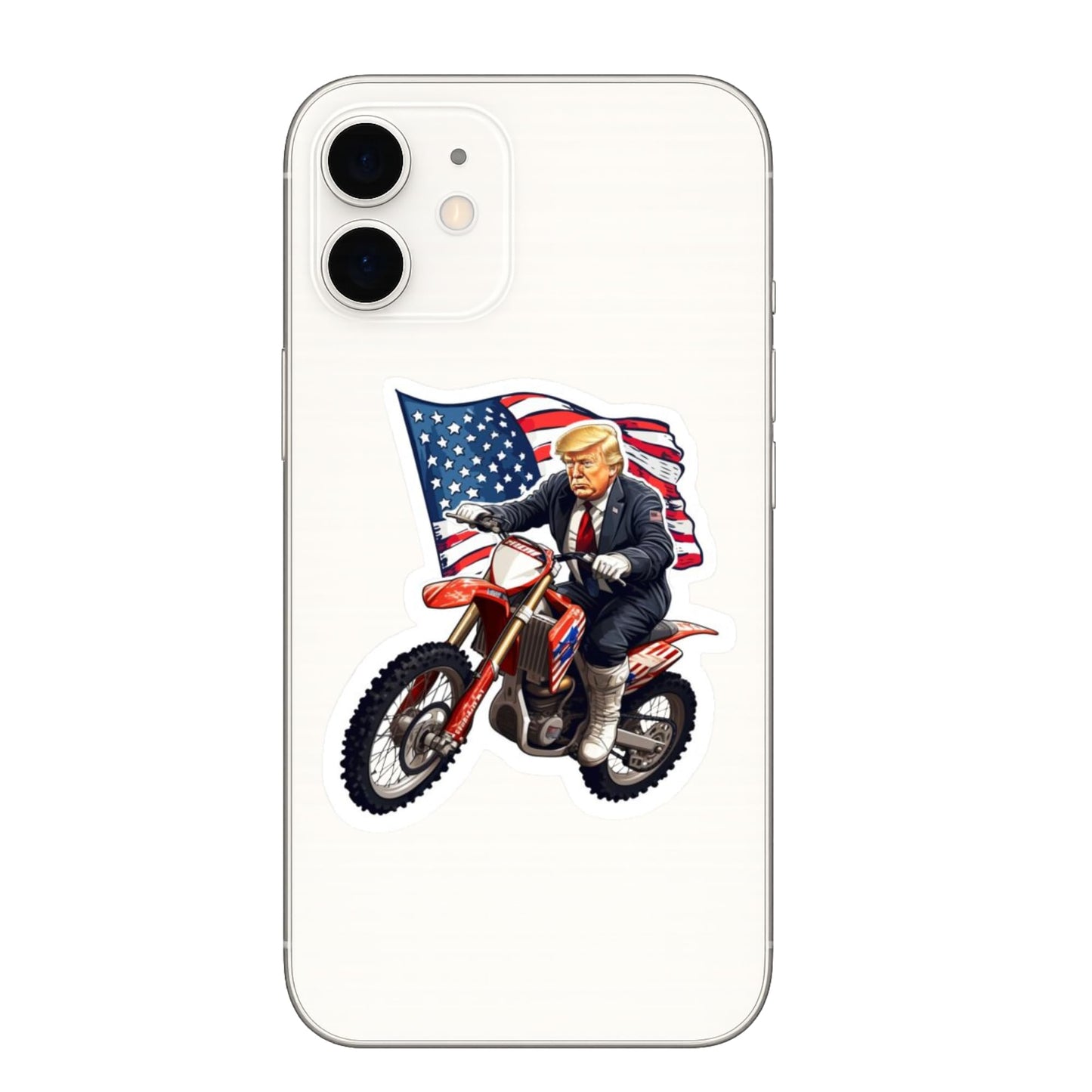 Trump - Patriotic American Flag Dirt Bike Sticker, UV-Resistant Vinyl Decals, 3-Pack, 3-Inch, for Cars, Laptops, Water Bottles