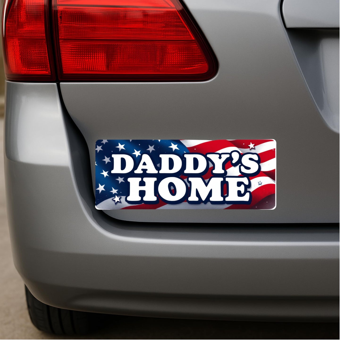Trump Daddy's Home Bumper Sticker – Patriotic Red White and Blue Vinyl Sticker – Funny 11 x 3 Inch Car Decal for Truck, Laptop, or Toolbox