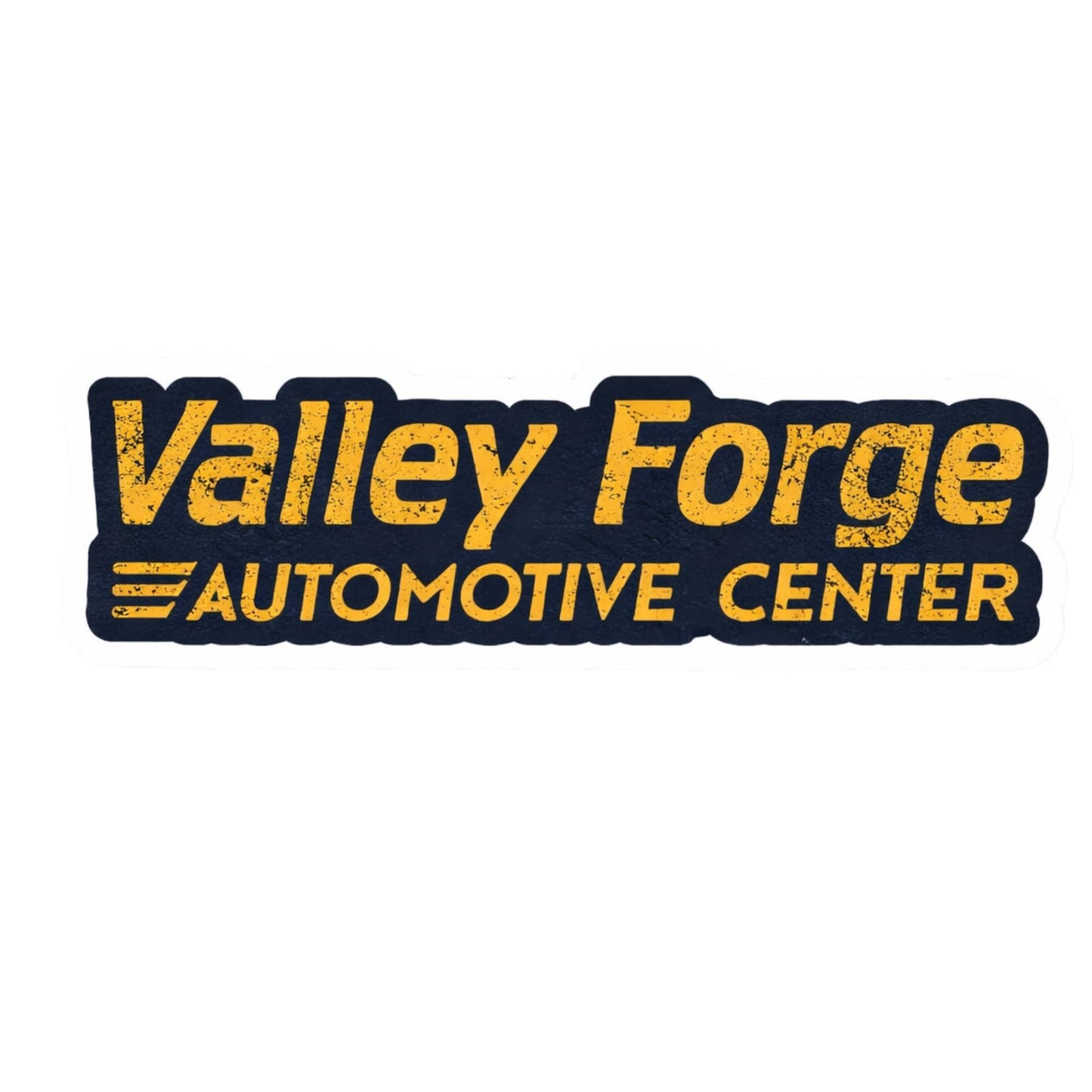 Valley Forge Automotive Center Logo Stickers, 3 Inch Vinyl Decals, 6 Pack, Waterproof, Navy Blue and Yellow, for Laptops, Toolboxes, Cars