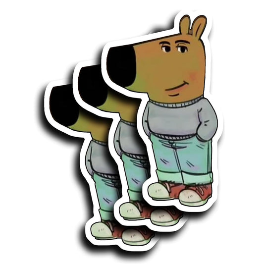 RockPaperStikrz Chill Guy Meme Dog Vinyl Sticker 3 Pack, 3 Inch