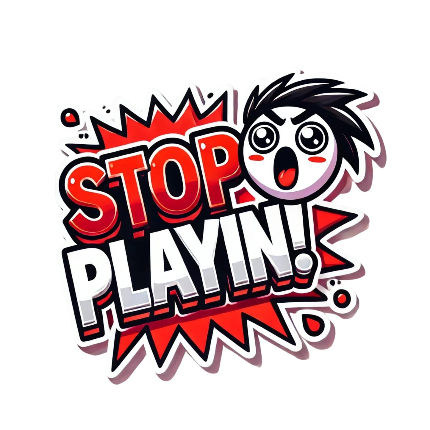 Stop Playin Kai Cartoon Speech Bubble Sticker, Gaming Decal Vinyl Sticker for Laptops, Streamers, Water Bottles by RockPaperStikrz