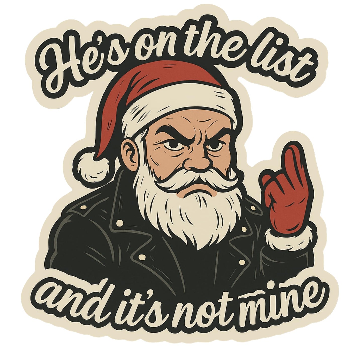 RockPaperStikrz Christmas Santa Vinyl Sticker, 5 Inch, Multicolor, Glossy Finish, Water Resistant, for Laptops and Bottles, Cartoon Style