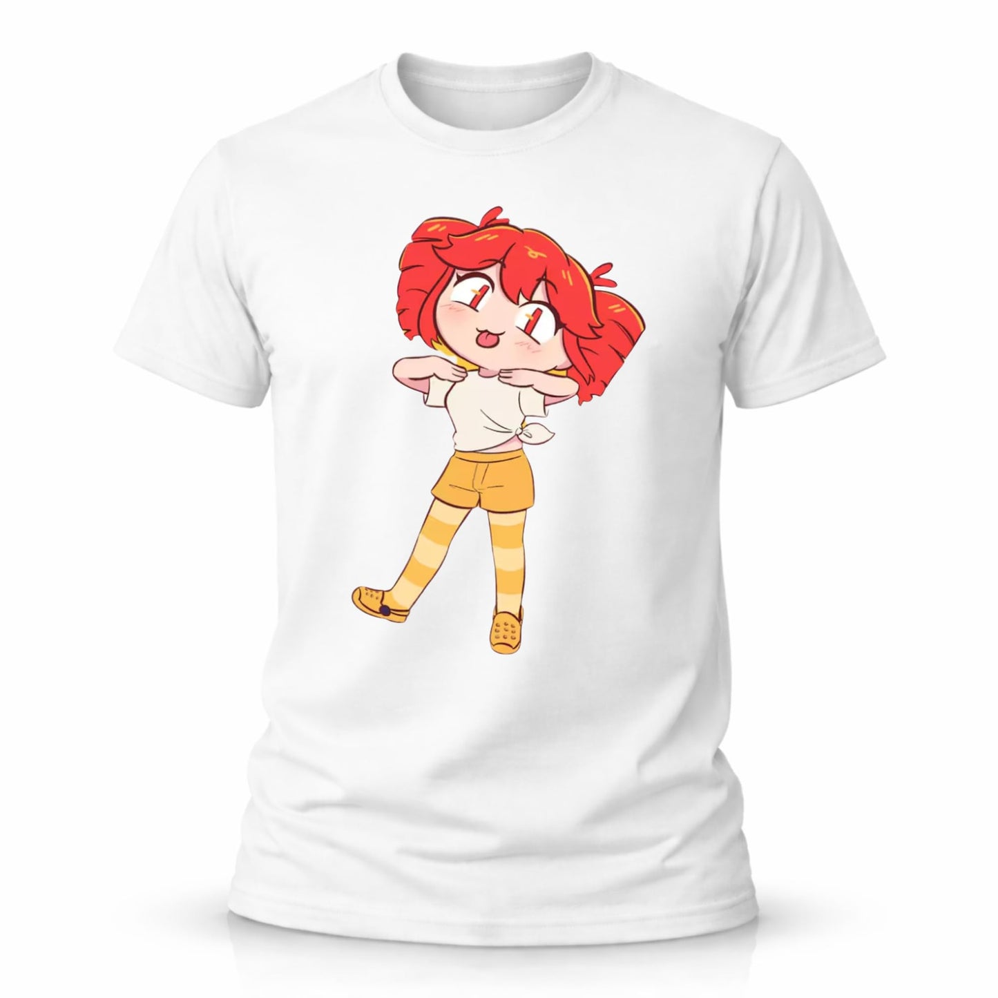 Kasane Teto T Shirt White Or Black Tee, Cute Chibi Anime Character Graphic Tee for Men