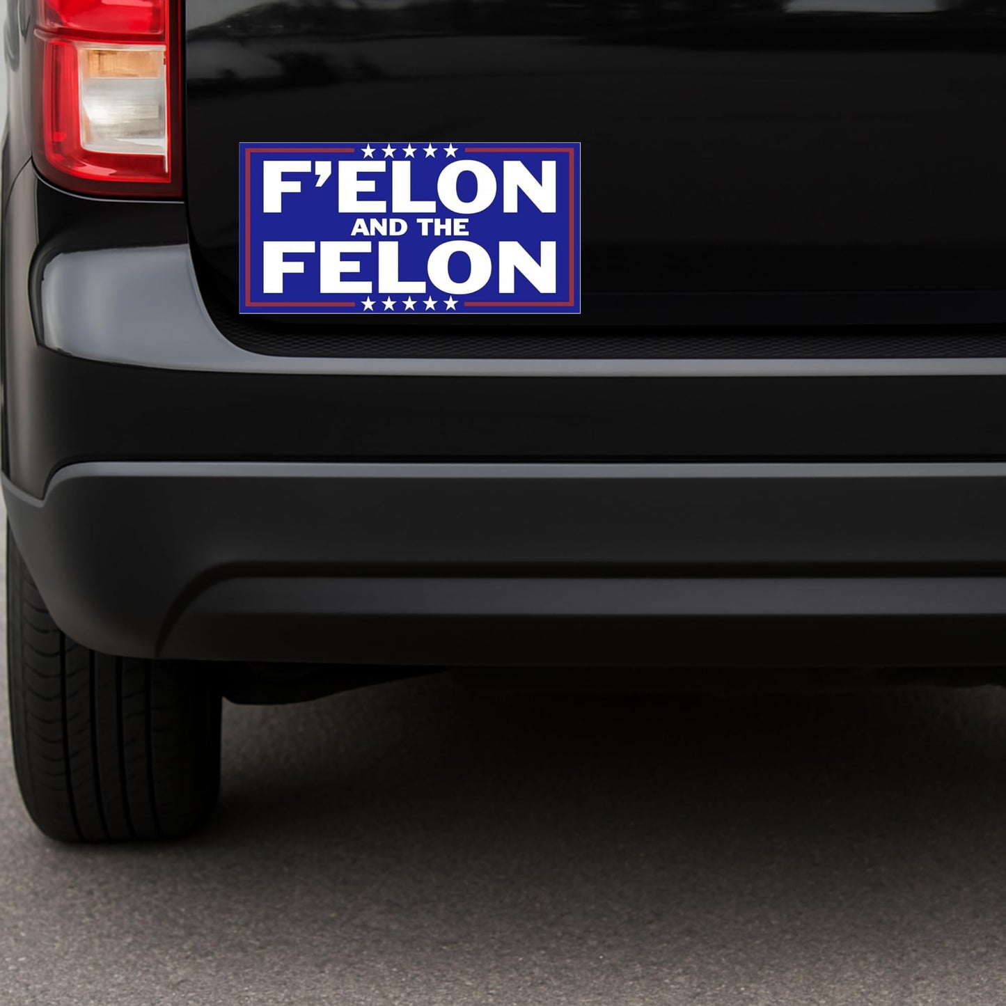 F Elon and The Felon Sticker Funny Anti Trump Elon Musk Bumper Sticker Proudly Triggering 1 Star MAGA Morons Who Can't Spell (8.5" x 4.25")