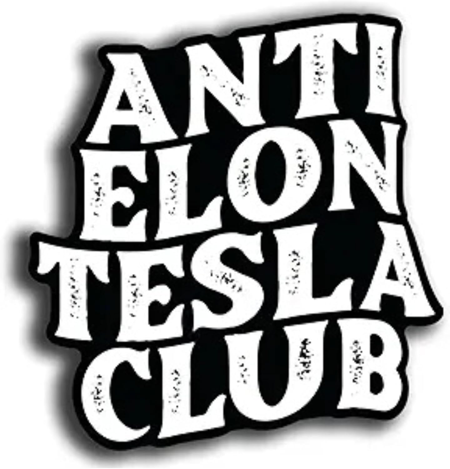 Anti Elon Tesla Club Vinyl Stickers for Tesla Owners Model X Y 3 Black and White Funny Gift for Tesla Owners Regret Elon Musk (3 Inch) (3 Pack)