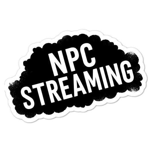 NPC Streamer Black Typography Sticker - 3 Inch Glossy Vinyl Decal Sticker