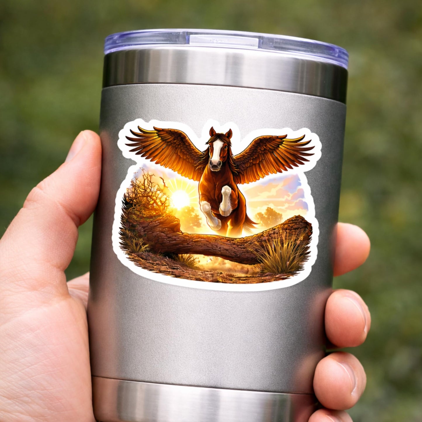 Winged Horse Vinyl Sticker, Pegasus Style Die Cut Decal, Waterproof, 3 Inch or 5 Inch, Multicolor, for Laptop Tumbler Phone