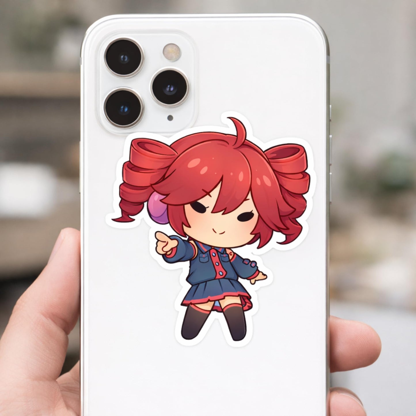 Kasane Teto Chibi Anime Sticker – 3 Inch 3 Pack Cute Red Hair Character Decals