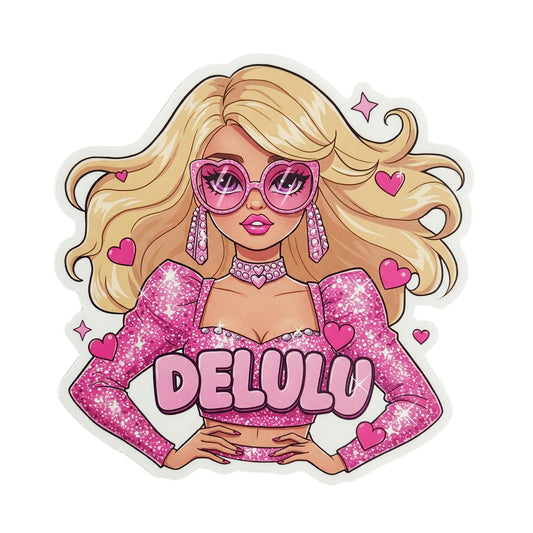 Delulu Aesthetic Sticker – 3 x 2.75 Inch Vinyl Sticker for Laptops, Water Bottles, Journals, and More