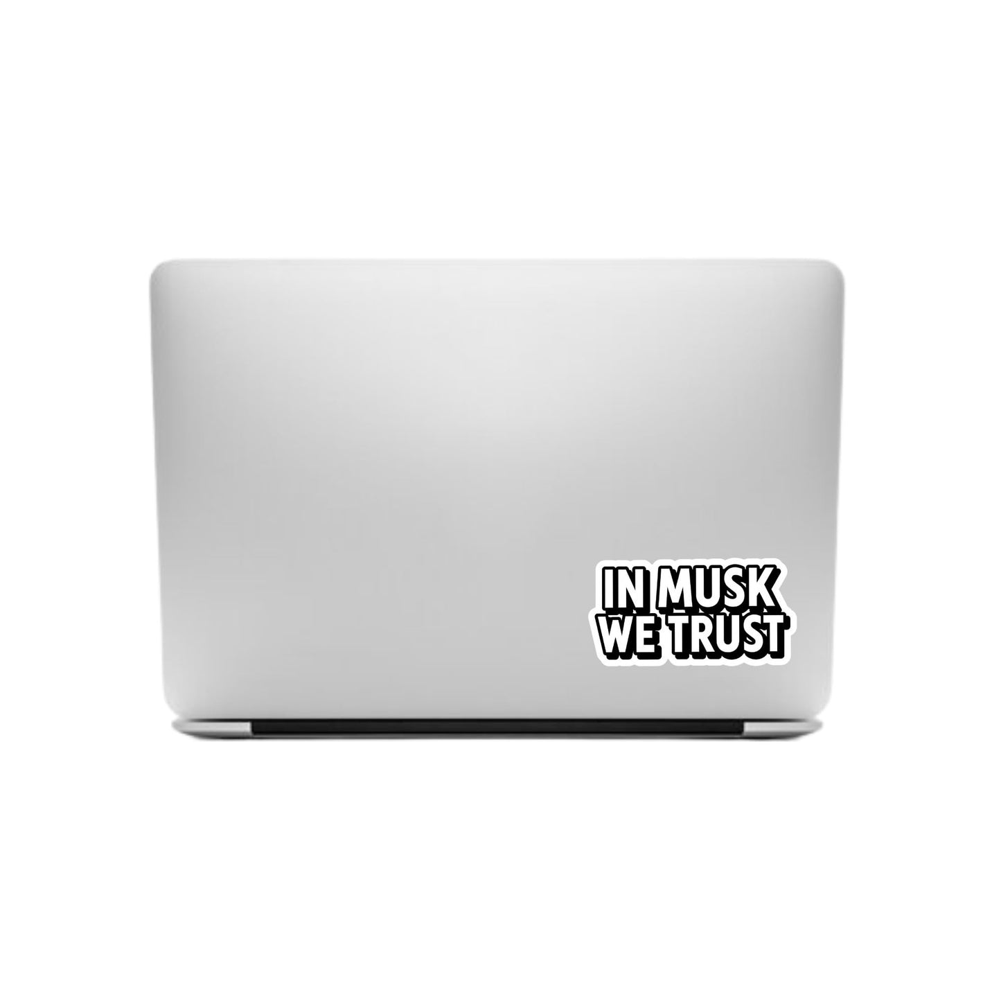 in Musk We Trust Vinyl Decal Sticker, Black and White Typography Design, Modern Tech Statement (3 x 5 Inch)