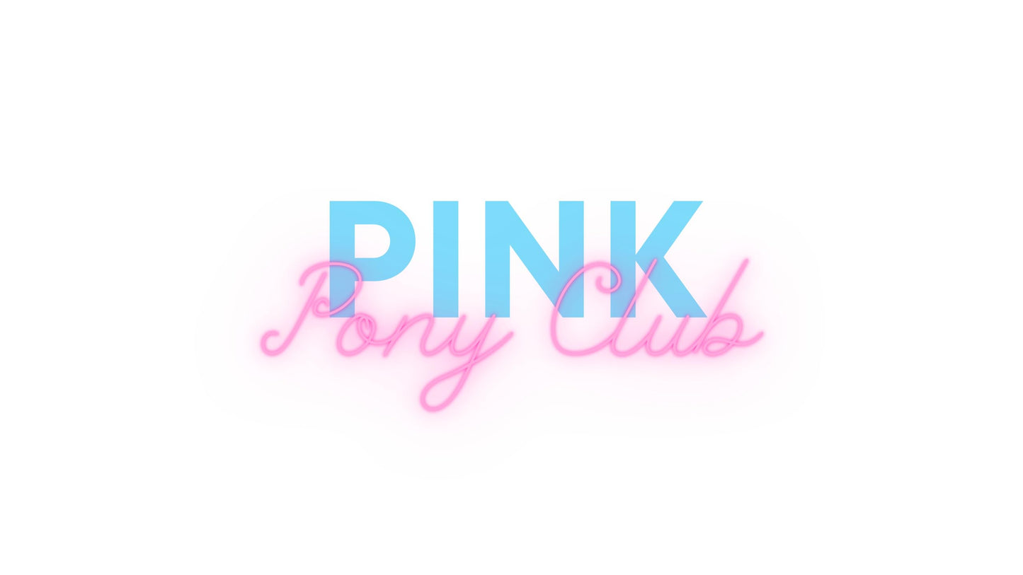 Pink Pony Club Vinyl Sticker, Hot Pink Logo Design by RockPaperStikrz
