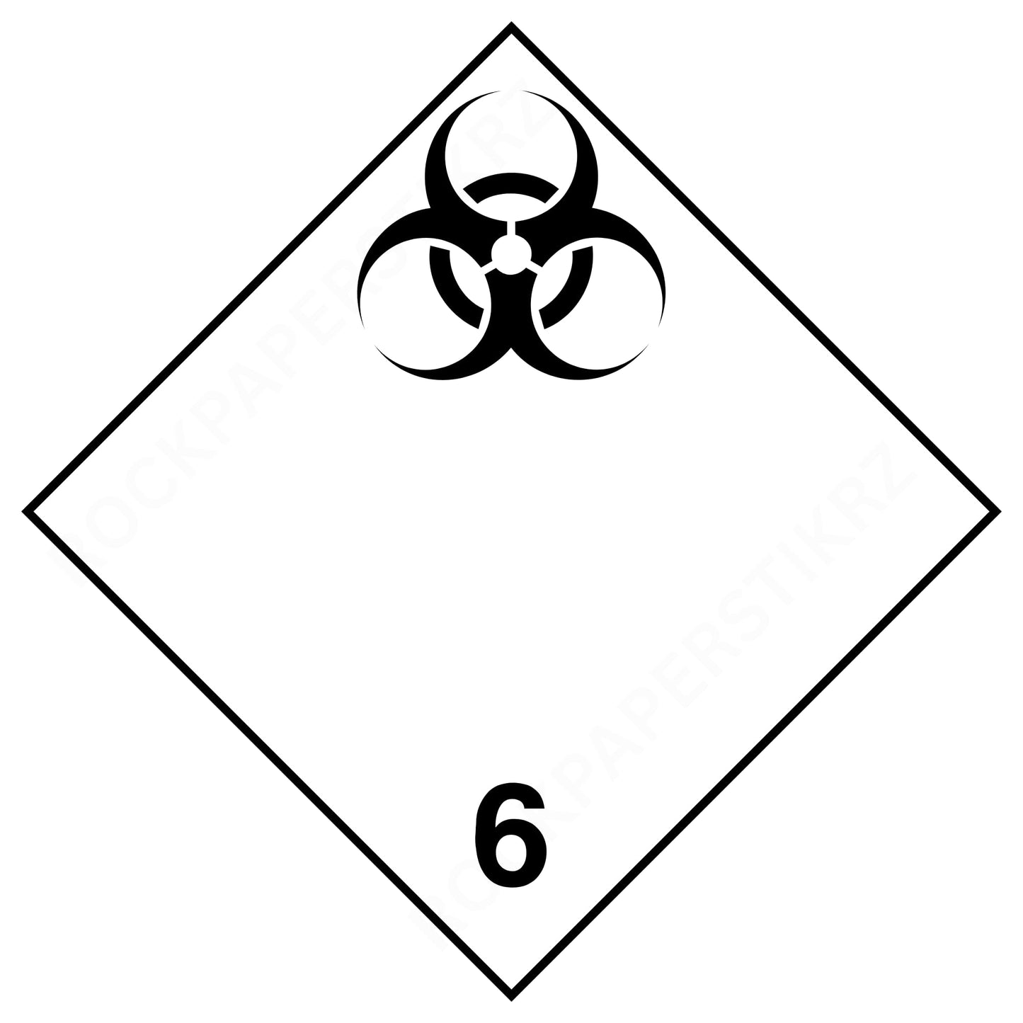 Infectious Substance Class 6 Placard – 10.75” Hazard Warning Label – White Diamond Biohazard Safety Sticker for Transport & Warehouse Use – Industrial Grade Cast Vinyl with UV Overlaminate