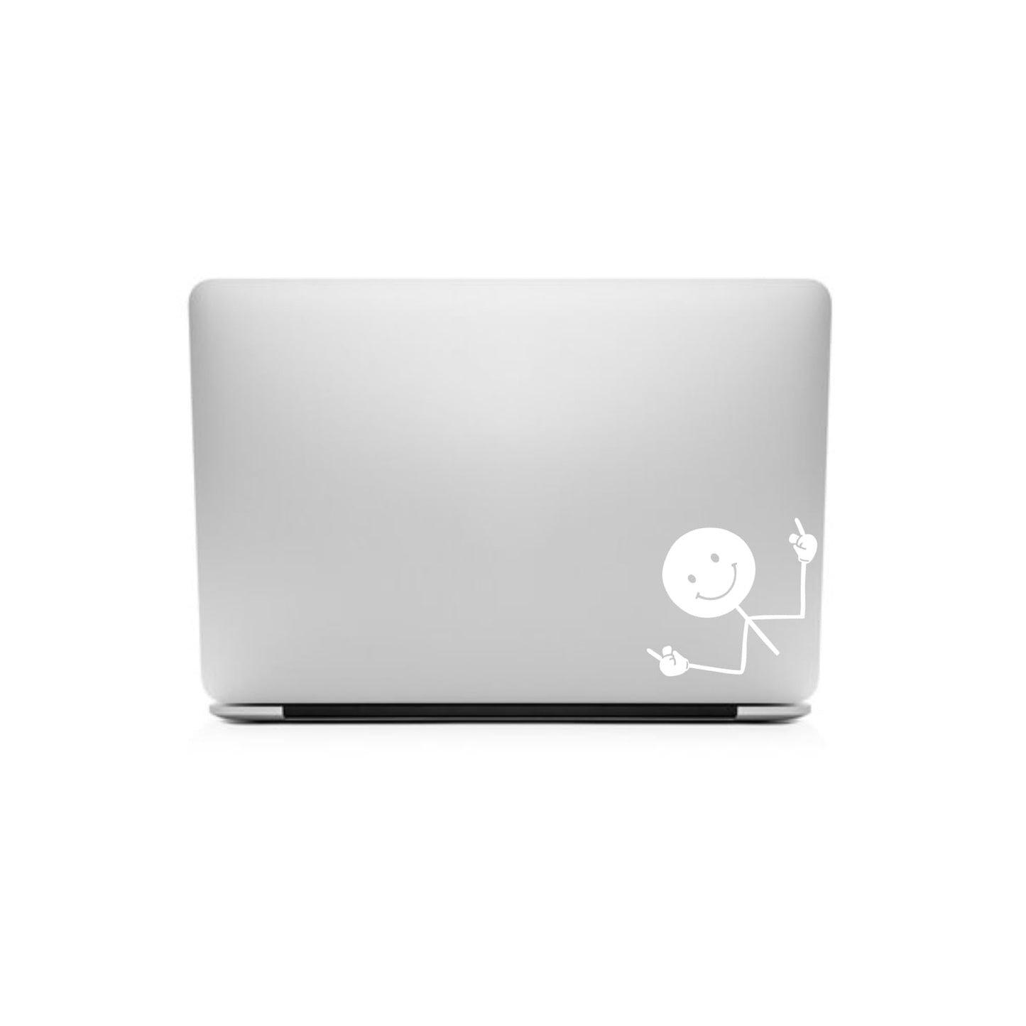 Funny Middle Finger Stick Figure Decal, White Vinyl Car Window Sticker
