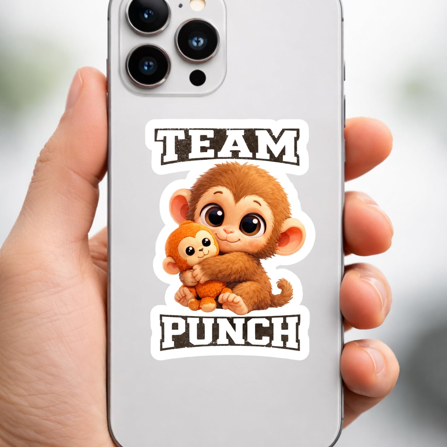 Team Punch The Monkey Sticker 3 Pack Cute Monkey Hug Sticker You are Not Hard to Love Waterproof Vinyl Decal 3 Inch Laptop Water Bottle Phone Car Sticker