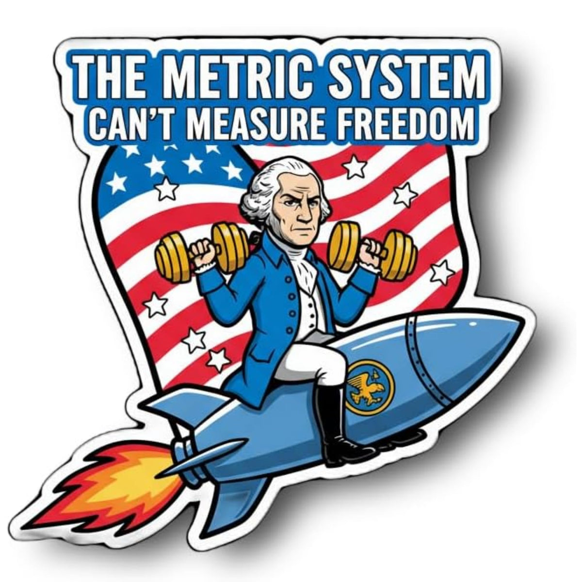 RockPaperStikrz The Metric System Can't Measure Freedom Sticker 4 Pack, 3 Inch