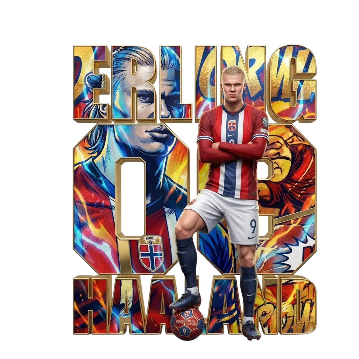 Erling Haaland Soccer Fan Vinyl Sticker Decal, 5 Inch