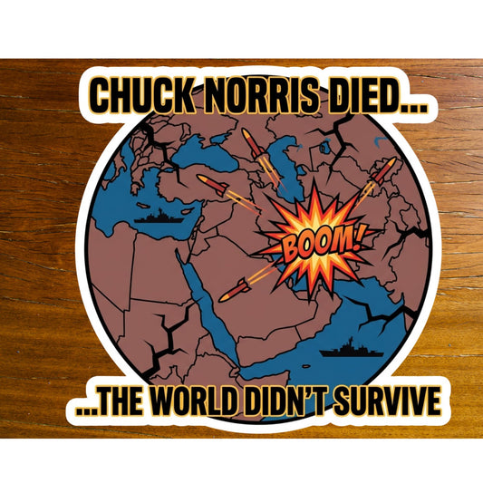 RockPaperStikrz Chuck Norris Funny Meme Sticker Pack, 3 Inch, Multicolor, Vinyl, Waterproof, Glossy, 3 Pack