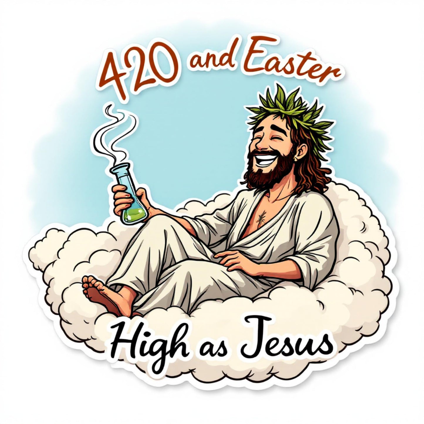 420 & Easter - High as Jesus Sticker 3-Pack - Celebrate The Divine High-liday! (3 Inch)