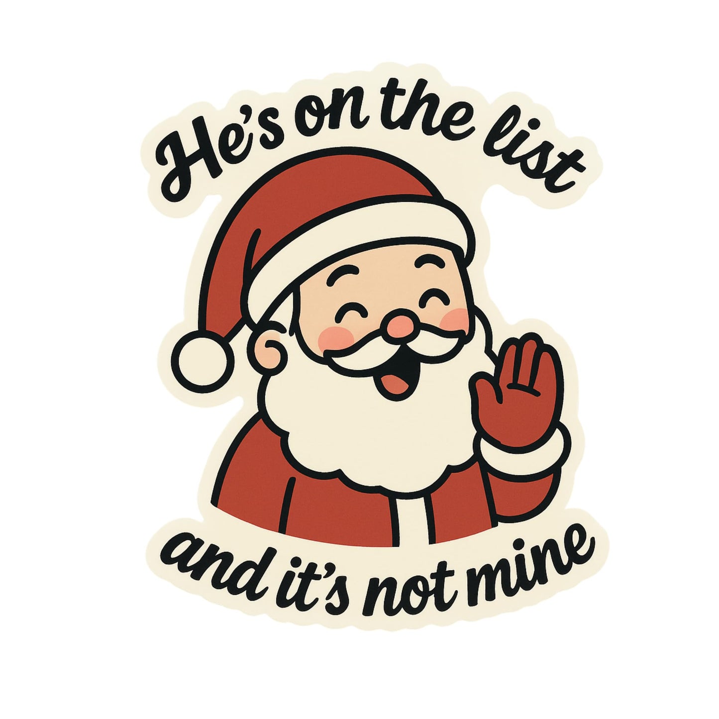 RockPaperStikrz Christmas Santa Vinyl Sticker, 5 Inch, Multicolor, Glossy Finish, Water Resistant, for Laptops and Bottles, Cartoon Style