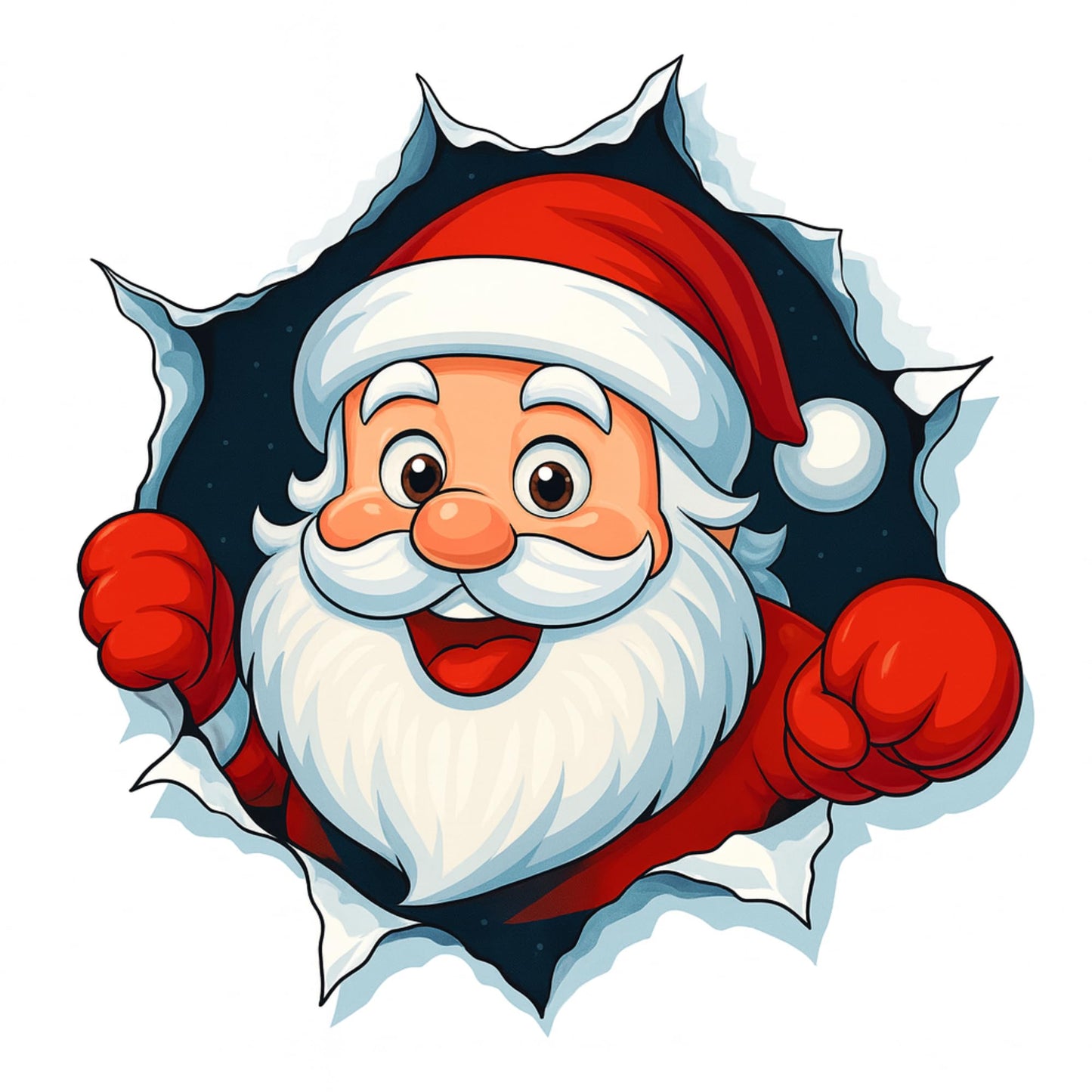 Holiday Spirit 20 x 20 Inch Santa Claus Wall Decal, Low Tack Vinyl, Christmas Home Decoration for Kids Room, Living Room, Seasonal Decor