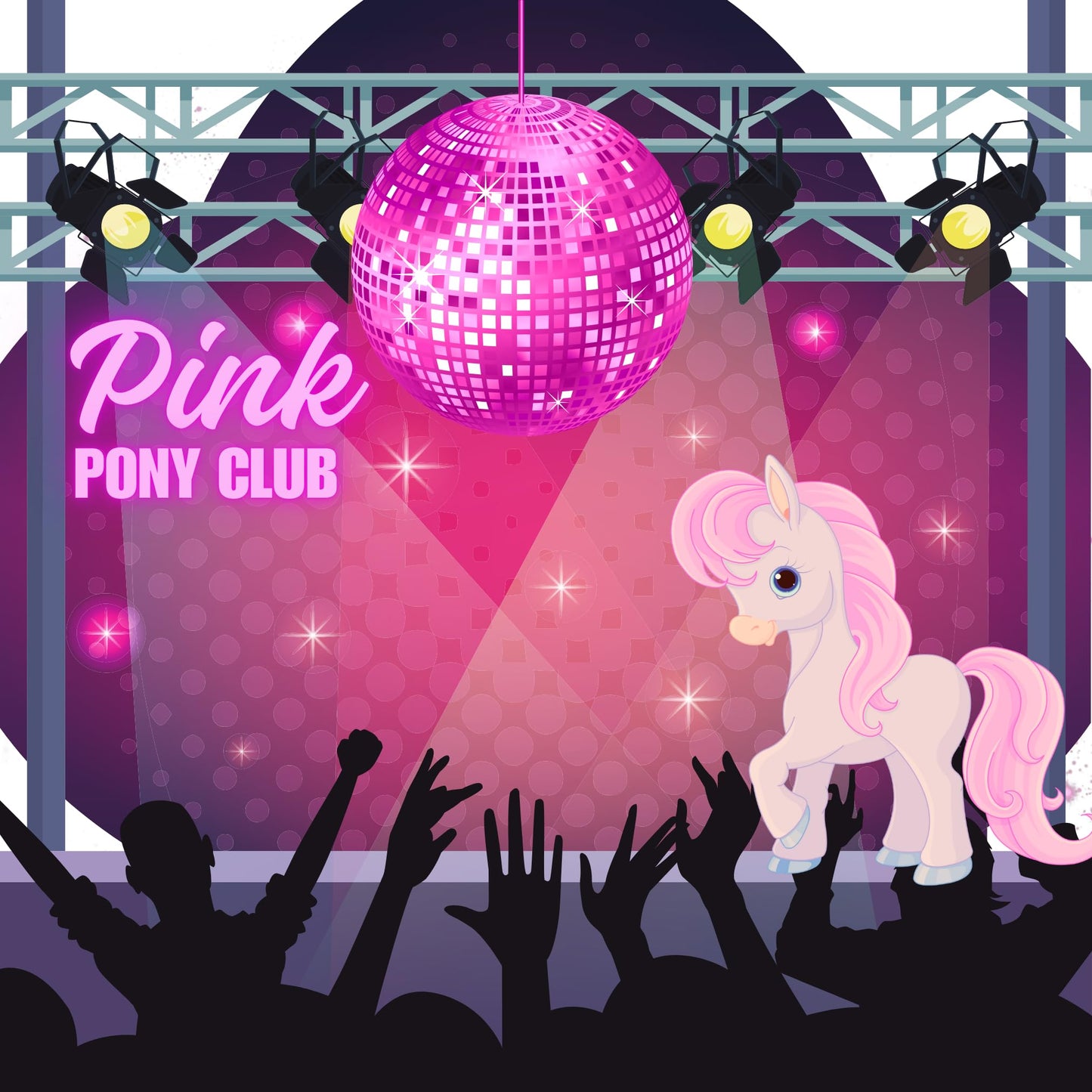 Pink Pony Club Vinyl Sticker, Hot Pink Logo Design by RockPaperStikrz