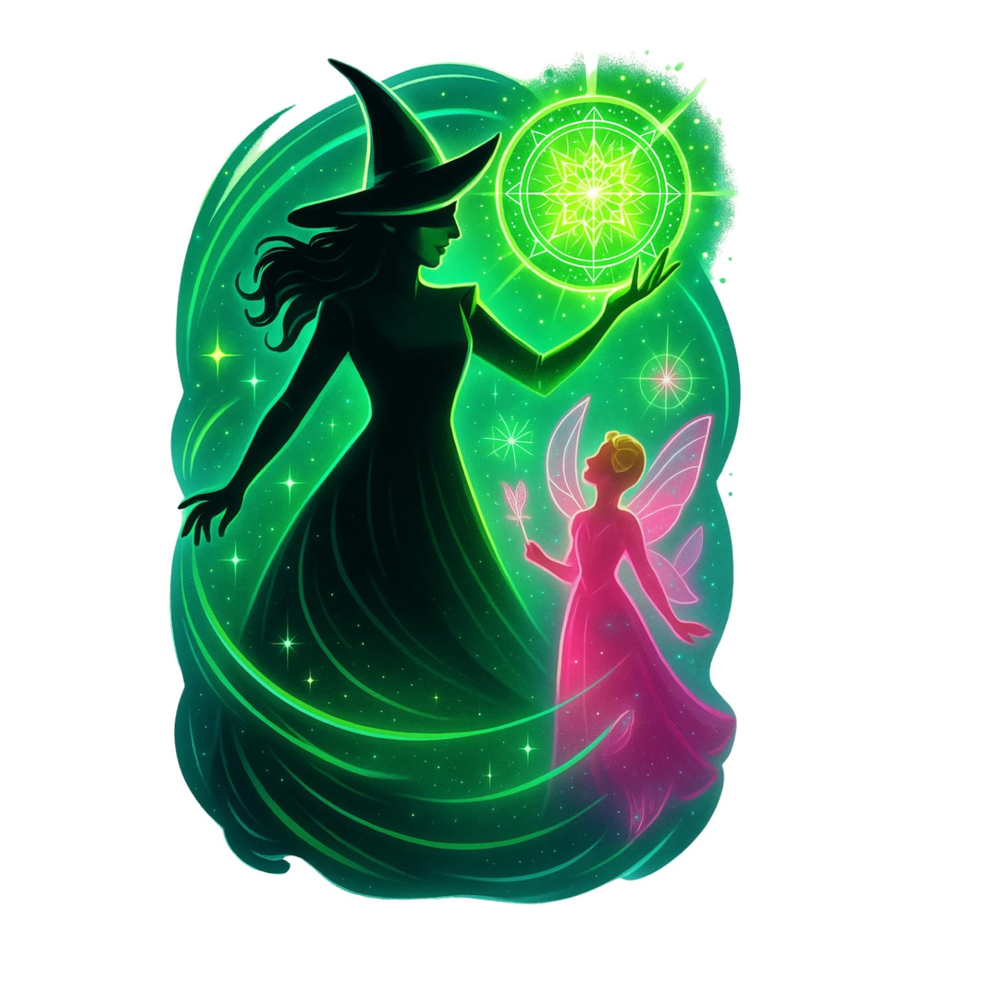 3 Pack Magic Witch & Fairy Stickers – 3 Inch UV Resistant Vinyl Decals for Laptops, Water Bottles, Journals, Tablets, Car Windows