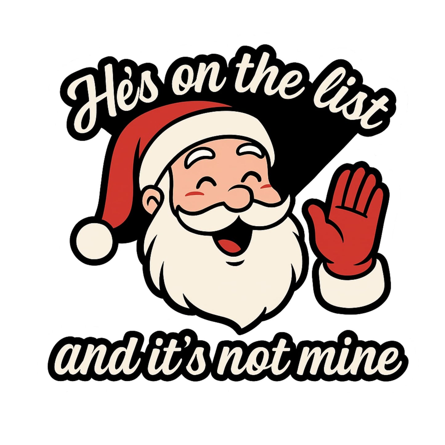 RockPaperStikrz Christmas Santa Vinyl Sticker, 5 Inch, Multicolor, Glossy Finish, Water Resistant, for Laptops and Bottles, Cartoon Style