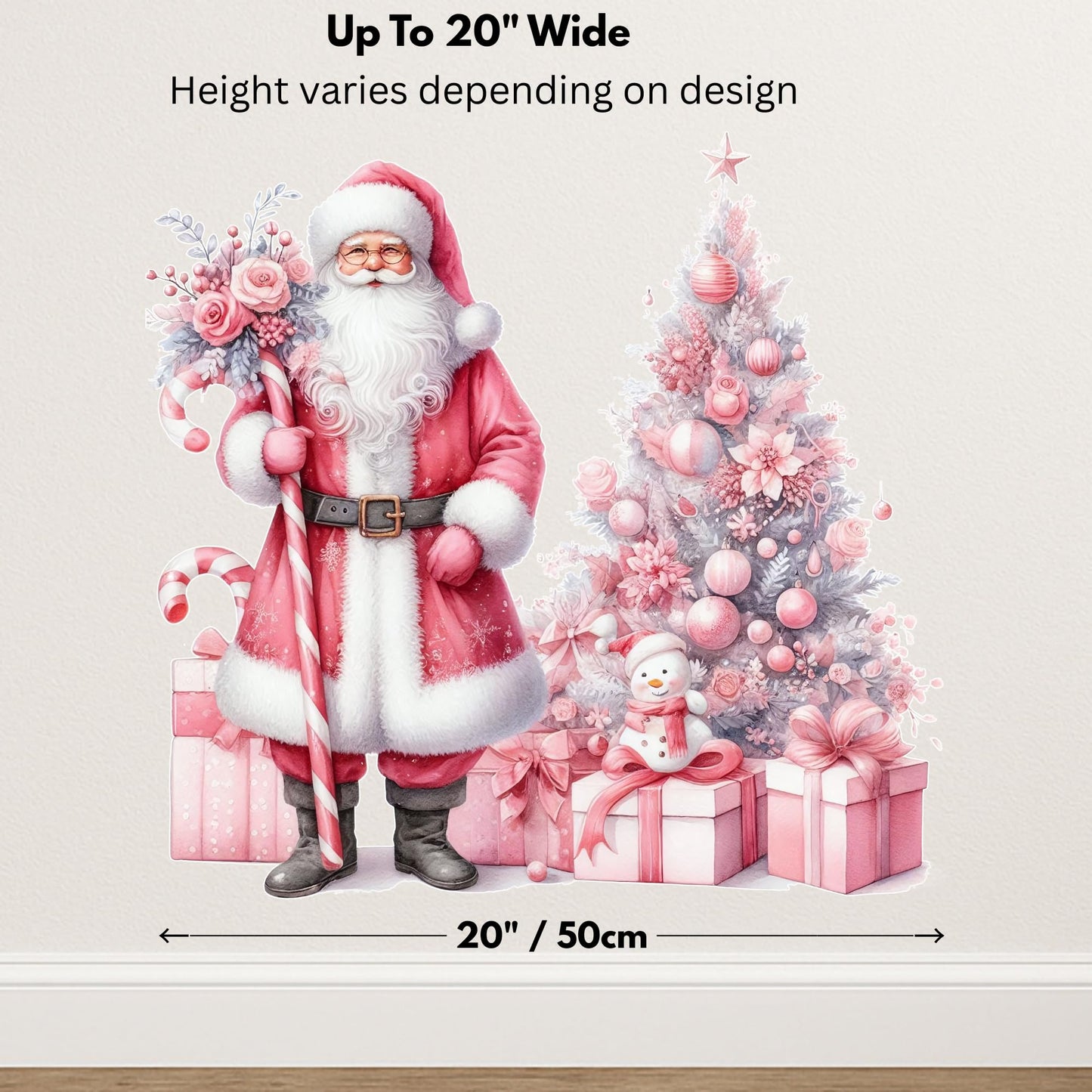 Make It A Pink Christmas – Custom Wall or Window Vinyl Decal, Removable, No Residue, Personalized Holiday Sticker for Home Decor & Gifts