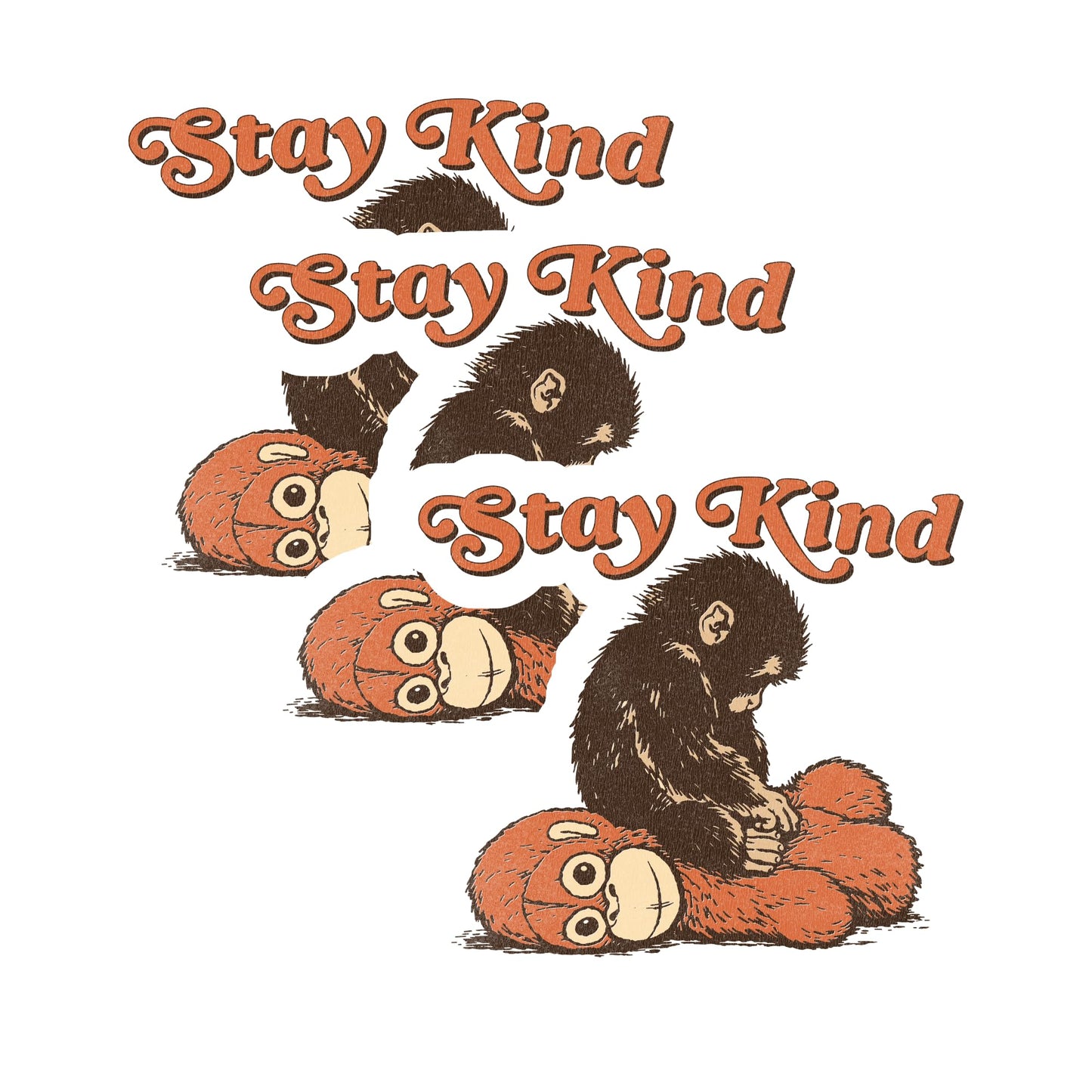 Stay Kind Punch The Monkey Sticker 3 Pack Cute Monkey Sticker Waterproof Vinyl Decal 3 Inch Laptop Water Bottle Phone Car Sticker