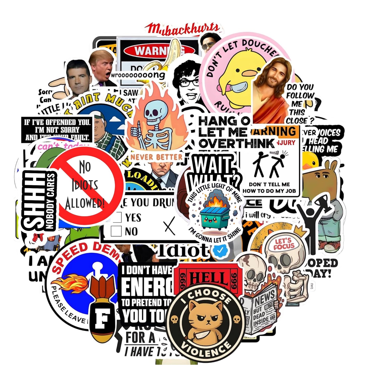 80 Piece Funny Hard Hat Sticker Pack – 2 Inch Vinyl Decals for Construction Workers, Toolboxes, and Helmets – Durable UV Resistant Stickers with Hilarious Jobsite Humor, No Duplicates