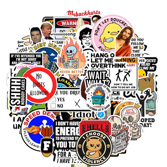 80 Piece Funny Hard Hat Sticker Pack – 2 Inch Vinyl Decals for Construction Workers, Toolboxes, and Helmets – Durable UV Resistant Stickers with Hilarious Jobsite Humor, No Duplicates