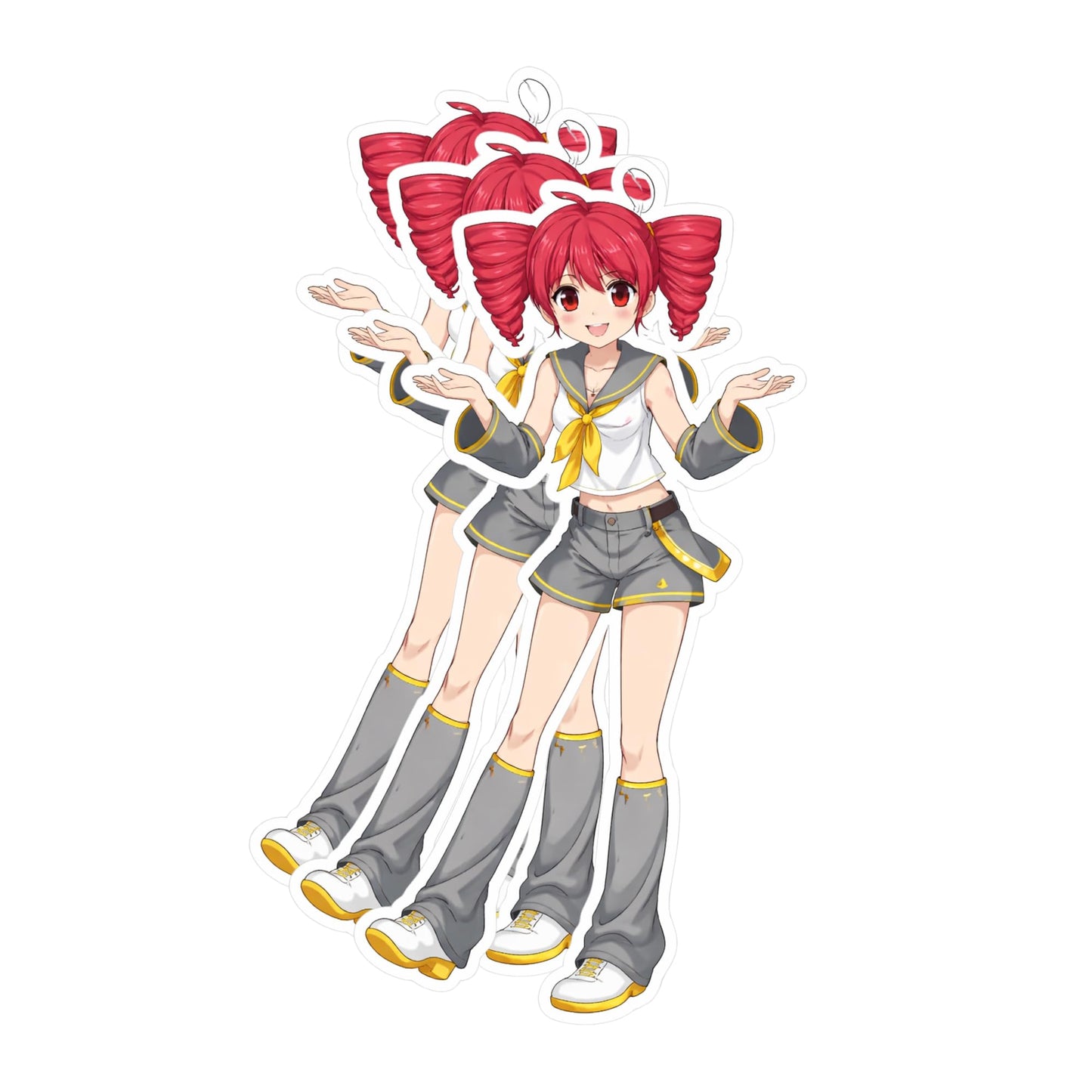 Kasane Teto Anime Sticker 3 Inch Cute Character Outfit Vinyl Decal - Laundry Edition