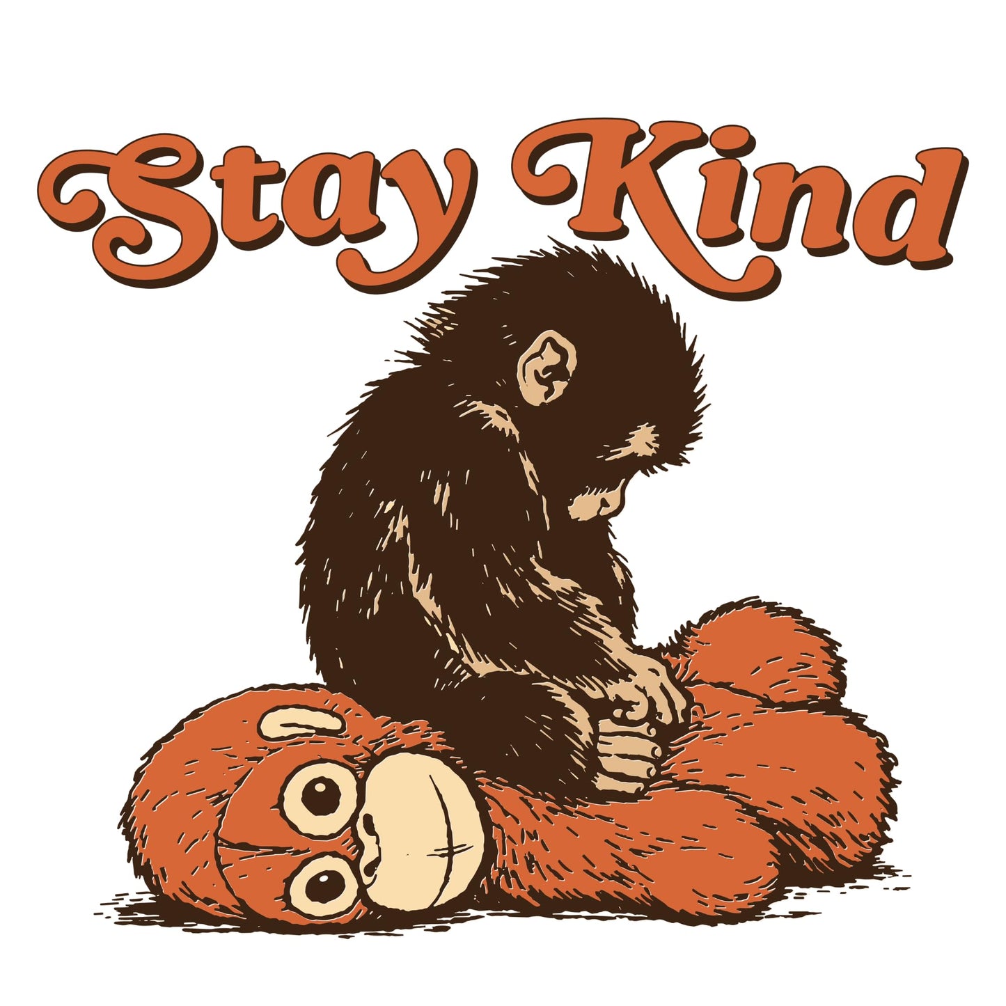 Stay Kind Punch The Monkey Bumper Sticker - Cute Monkey Sticker Waterproof Vinyl Decal 5 Inch Laptop Water Bottle Phone Car Sticker