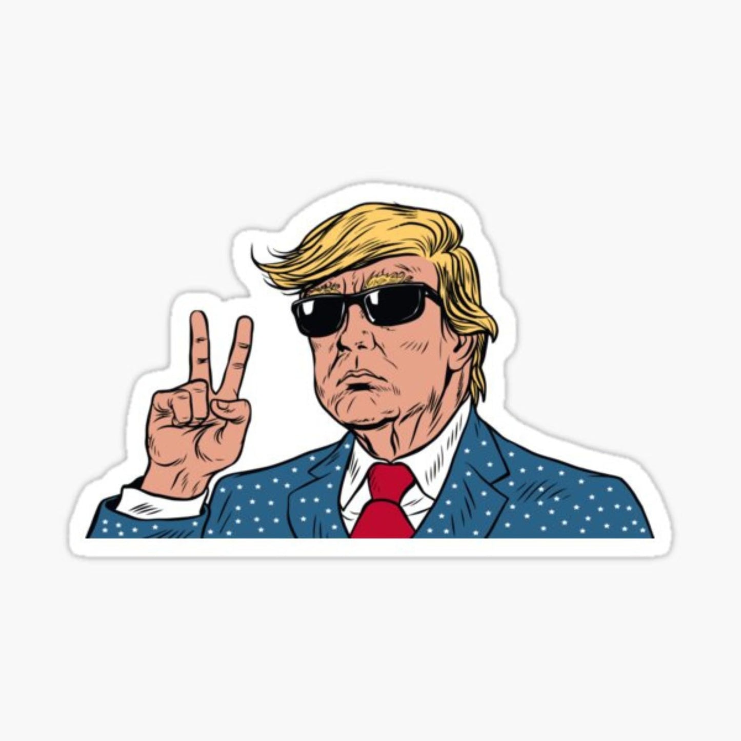 Trump Peace Sign Sticker - 3" x 5.5" Glossy Vinyl Decal Sticker Perfect for Laptops, Tumblers, Water Bottles, Bumpers & More!