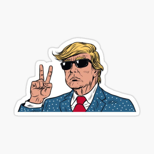 Trump Peace Sign Sticker - 3" x 5.5" Glossy Vinyl Decal Sticker Perfect for Laptops, Tumblers, Water Bottles, Bumpers & More!