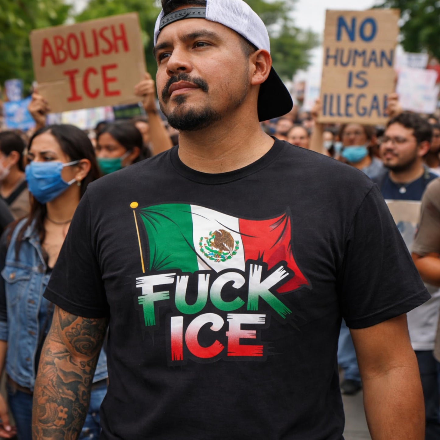 Anti Ice Shirt Mexican Flag Fuck ICE Black T-Shirt Latino Pride Political Graphic Tee Unisex
