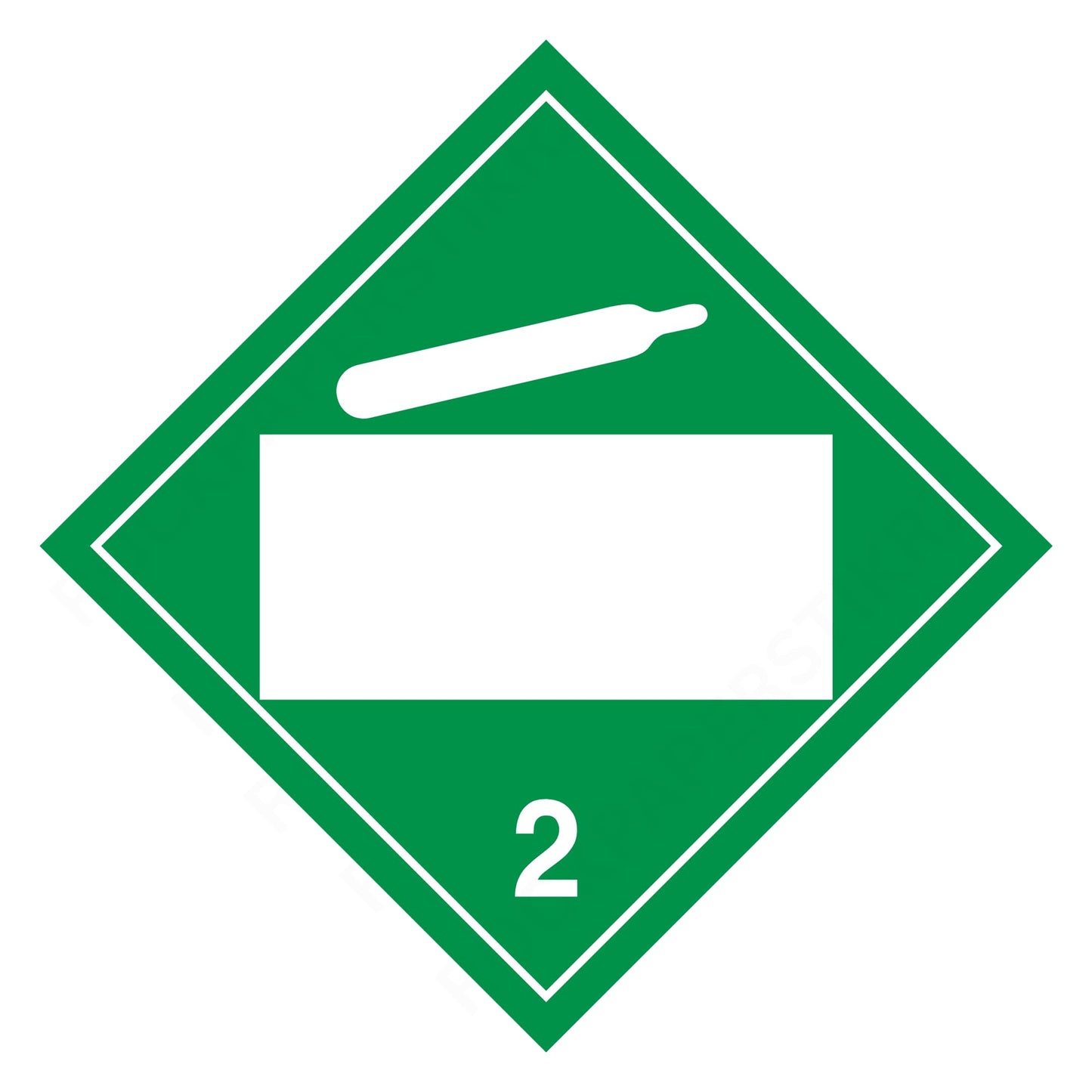 Non-Flammable Gas 2 Placard – 10.75” DOT-Style Hazard Class Safety Label – Industrial Grade Cast Vinyl, UV Laminated, Waterproof Transport & Warehouse Sticker (Blank Field)