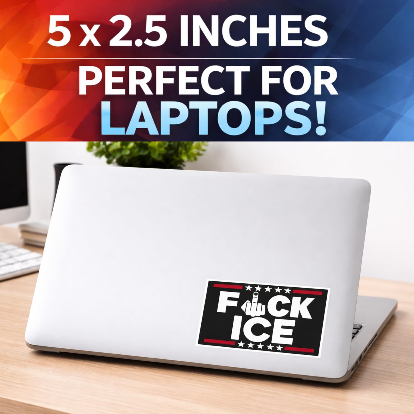 Fuck ICE Vinyl Sticker, Anti ICE Decal, Weatherproof, for Car Bumper, Laptop, Phone, Water Bottle, Matte or Gloss